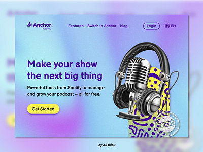 Anchor for Podacsters podcast podcasters ui ui design ui ux user interface ux design