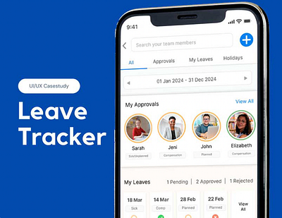 Leave Tracker Management - UI/UX Casestudy casestidy designer figma hr leave management product prototpe timesheet track ui ux wireframe