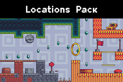 The Pack of Pixel Tileset 16×16 for Tiny Platformers 16x16 2d art asset assets fantasy game game assets gamedev illustration indie indie game pixel pixelart pixelated platformer set tileset tilesets