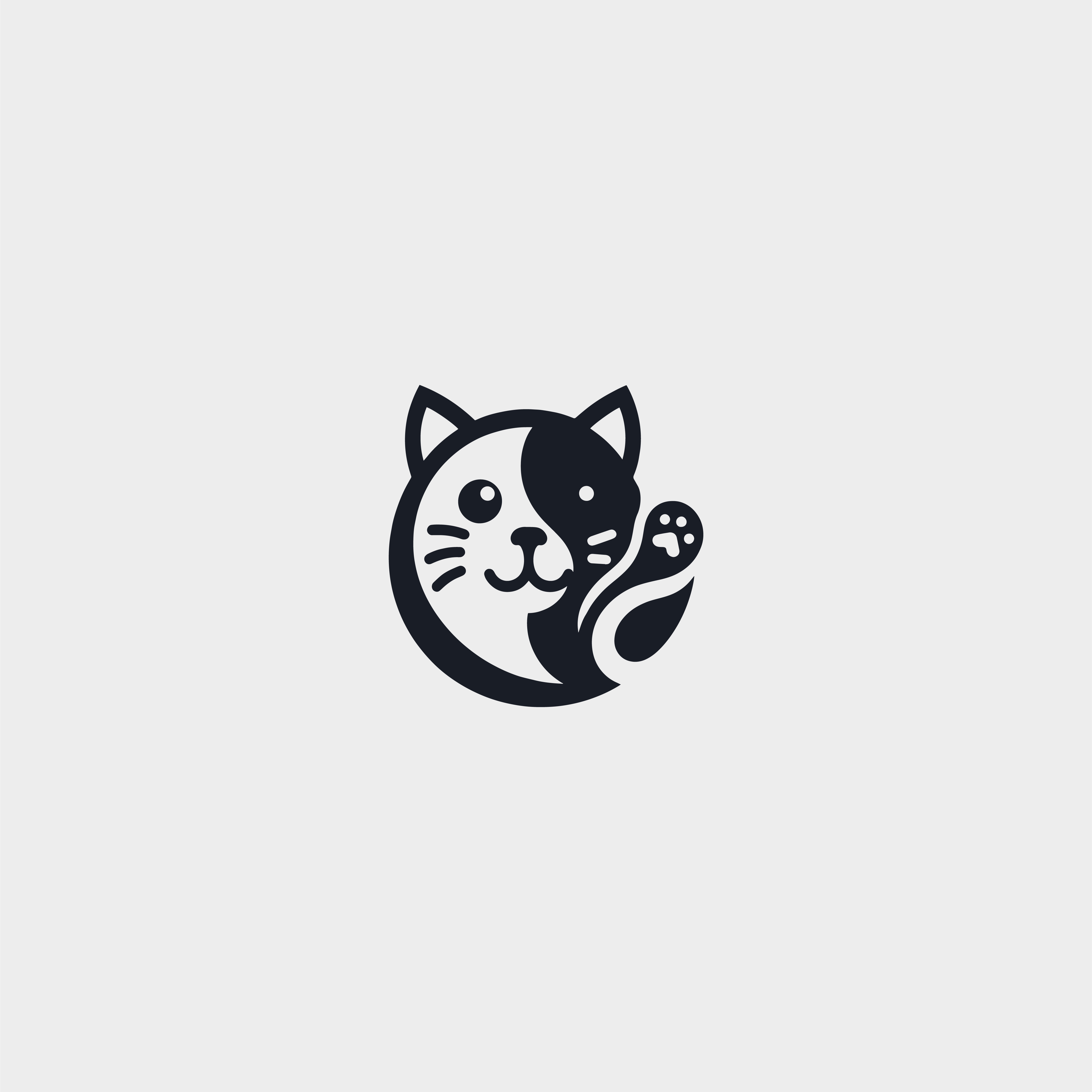 Cat Paw Minimal Iconic Logo abstract logo animal logo black cat brand branding business logo cartoon sketch cat face cat head company logo creative logo cute cat logo design graphic design icon illustration logo minimal paw logo vector