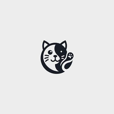 Cat Paw Minimal Iconic Logo abstract logo animal logo black cat brand branding business logo cartoon sketch cat face cat head company logo creative logo cute cat logo design graphic design icon illustration logo minimal paw logo vector