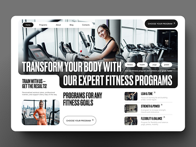 Home page design for a FITNESS PROGRAMS branding fitness web design graphic design home page home page design landing page ui web design web design home page website design