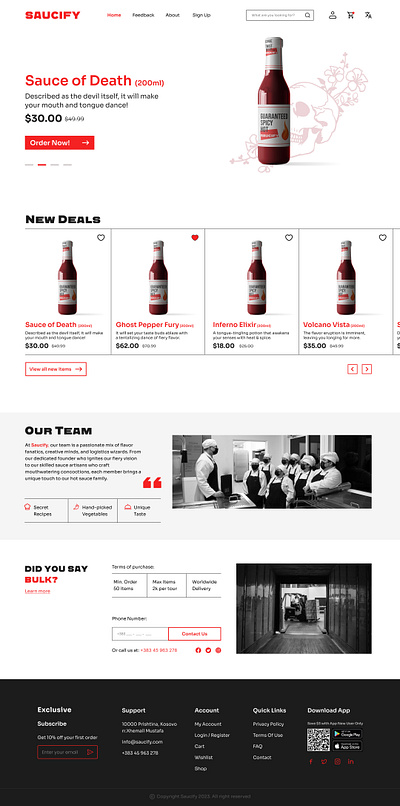 Hot Sauce Landing Page