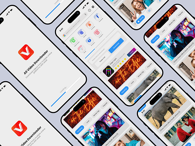 ALL VIDEO DOWNLOADER UI DESIGN animation mobile application ui ui design uiux