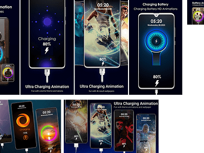 BATTERY ANIMATION (Screenshots) apps graphics graphic design mobile application graphics sc screenshots