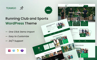 Teamgo – Running Club & Fitness WordPress Theme animation branding business design graphic design illustration ui vector