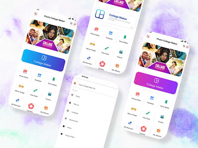 PHOTO COLLAGE MAKER UI DESIGN animation graphic design mobile application ui uiux