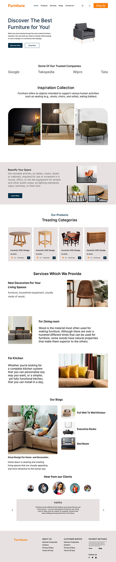 Furniture Webpage creative design ui ux webdesign webpage