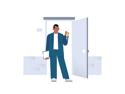 Real estate agent animation app branding character clean dashboard ecommerce flat illustration iso minimal mobile people portfolio simple ui ux web website