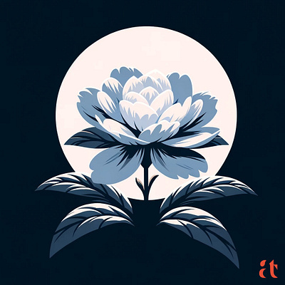 Moonlit Jasmine by Aravind Reddy Tarugu aravind art botanical clean lines contrast cool palette design detailed elegance flower graceful illustration jasmine moonlight nature night reddy serene tarugu vector