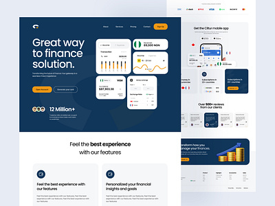 Ciltur Finance Landing Page design finance fintech landing page ui web page website