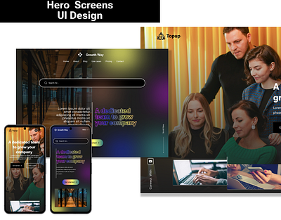 Hero Screens UI Design app figma responsive template ui website