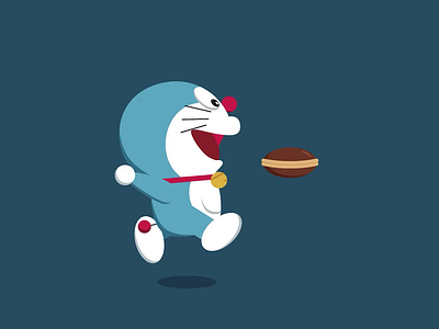 Doraemon Running Animation after effects animation anime doraemon dorayaki flat illustration motion graphics run animation run cycle animation running