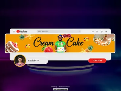 Food Vlogging YouTube channel art banner Design art channel food food banner social media cover youtube banner youtube cover