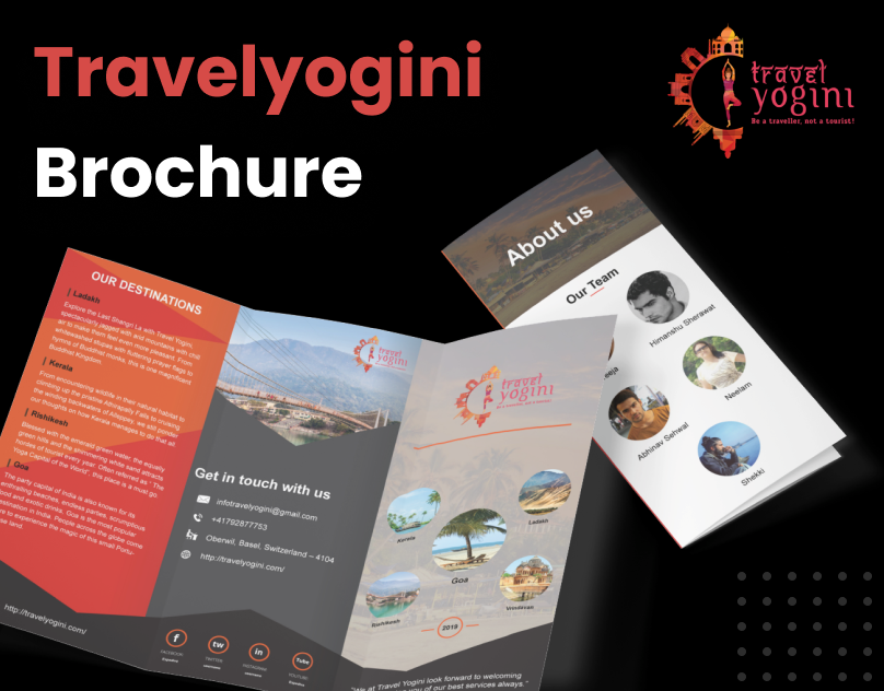 Travelyogini Brochure Design graphic design ui