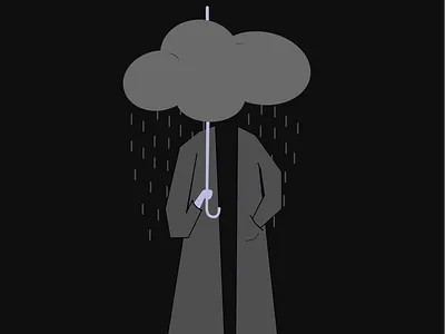 under a cloud adobe illustrator depression emotional emotions graphic design minimal sad sadness vector