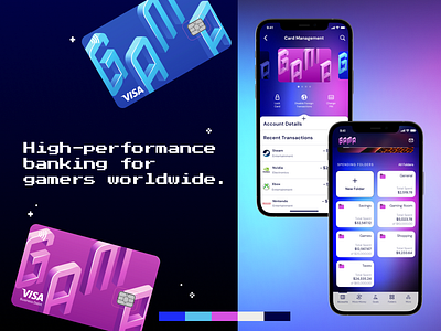 GAMR Branding - Concept B branding debit card design digital bank gamer gamers gradient graphic design high performance baking illustration isometric isometric logo logo niche nymbus pixel pixel design streamers ui