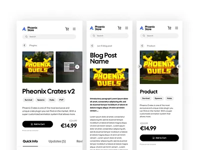 Fun Minecraft Themed Web Shop Mockup (Gaming Ecommerce, Mobile)