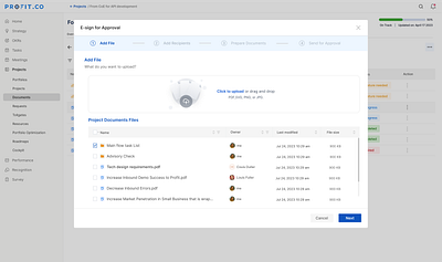 Document Sign Approval design graphic design profit.co project ui ux