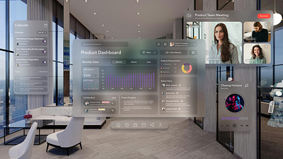 Virtual reality headset. mixed-reality, dashboard, video call augmented reality austria board business calendar colaboration colleagues dashboard design meeting mixed reality music progress to do ux video call vienna virtual reality vr web development