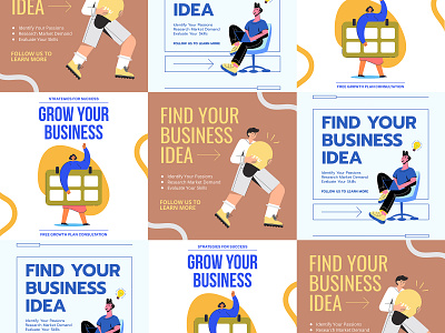 Illustrative Business Instagram Post design fashion feed graphic design illustration instagram instagram post instagram template pack post ui