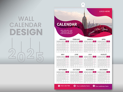 wall calender design calendar corporate creative design graphic design illustration modern vector wall