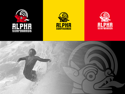 ALPHA SURFBOARDS - Branding and color palette branding graphic design logo