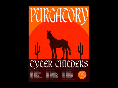 Tyler Childers Poster album artwork cactus concert country desert gig gig poster horse illustration minimal music music poster poster ranch texture tyler childers typography vector western