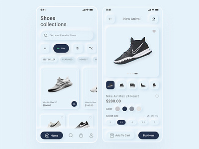 Skeuomorphism Shoes App UI 3ddesign creativedesign designinspiration designtrends dribbbleshots mobileapp modernui productdesign shoesappdesign skeuomorphicdesign skeuomorphism uiuxdesign userinterface uxdesign