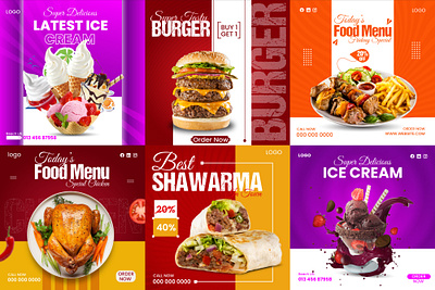 Food Social Media Post Design Bundle. burger social media fast food social media food menu social media design food social media food social media post design social media designs social media post social media post design social media templates