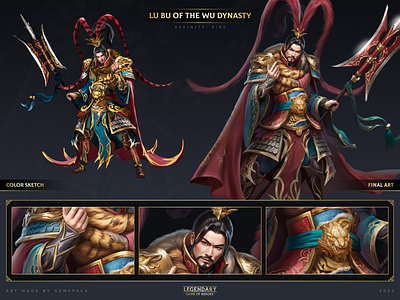 Lu Bu of the Wu Dynasty 2d art cgi character character design concept concept art digital 2d digital art fantasy game game art game of heroes gamepack illustration legendary mobile games