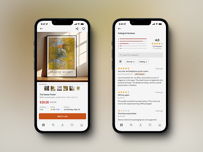 E-Commerce: Product Detail & Reviews add to cart e commerce e commerce ui mobile app mobile ui mobile ui design mobile ux product detail ui ratings ratings ui review ui reviews shopping ui ui ux