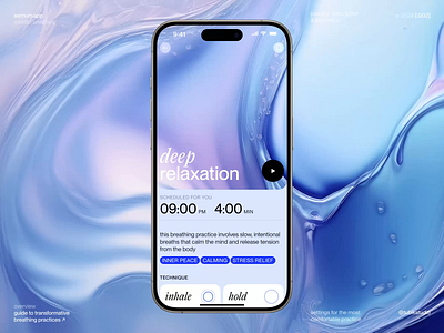 Breathing Practices Application animation app design application breathing design graphic design health interaction design interface mindfulness mobile mobile app mobile design motion graphics ui user experience user interface ux web design wellness