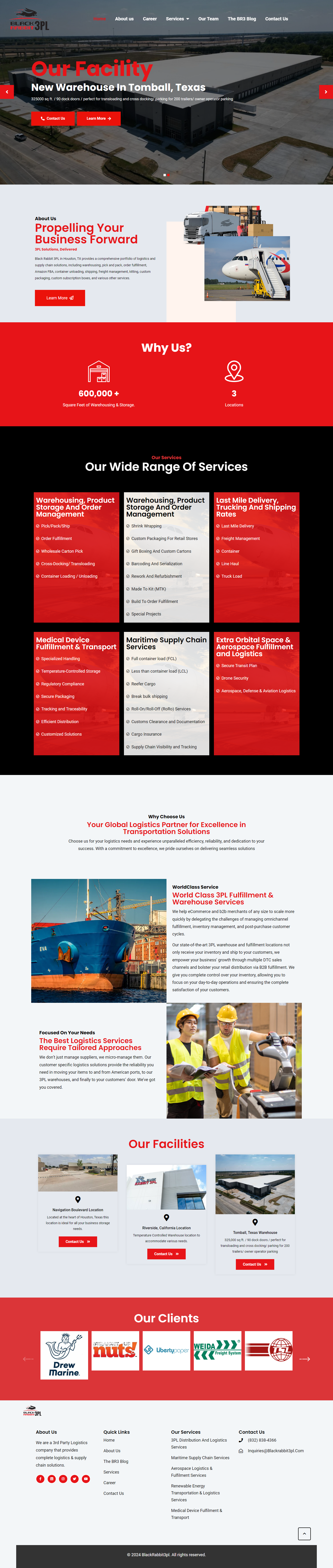 Logistics Website | BlackRabbit3PL | WordPress responsive website design wordpress