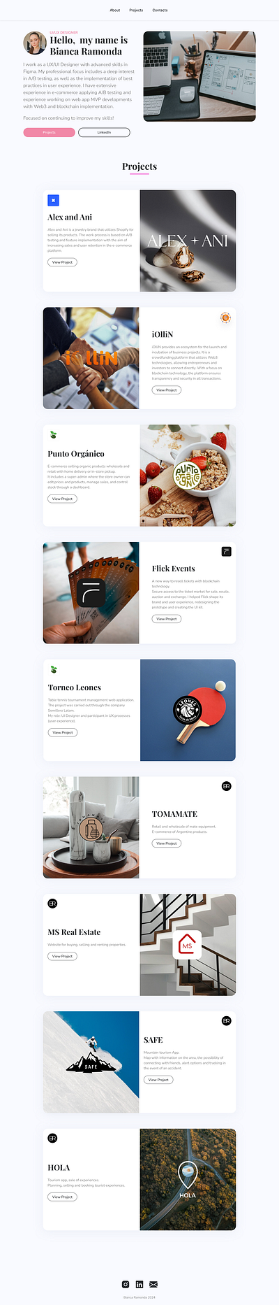 Landing Page Portfolio/CV cv landing page portfolio web design