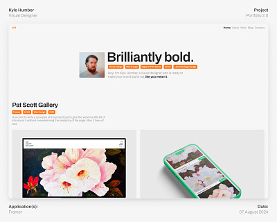 Portfolio Site – Brilliantly Bold desktop framer no code portfolio portfolio site ui design web design