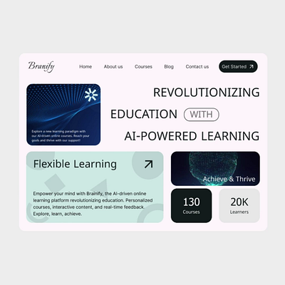 Branify : AI-Powered Learning ai animation branding dribbble education figma learning minimalist prototype ui uidesign uiux uxdesign visual design web design