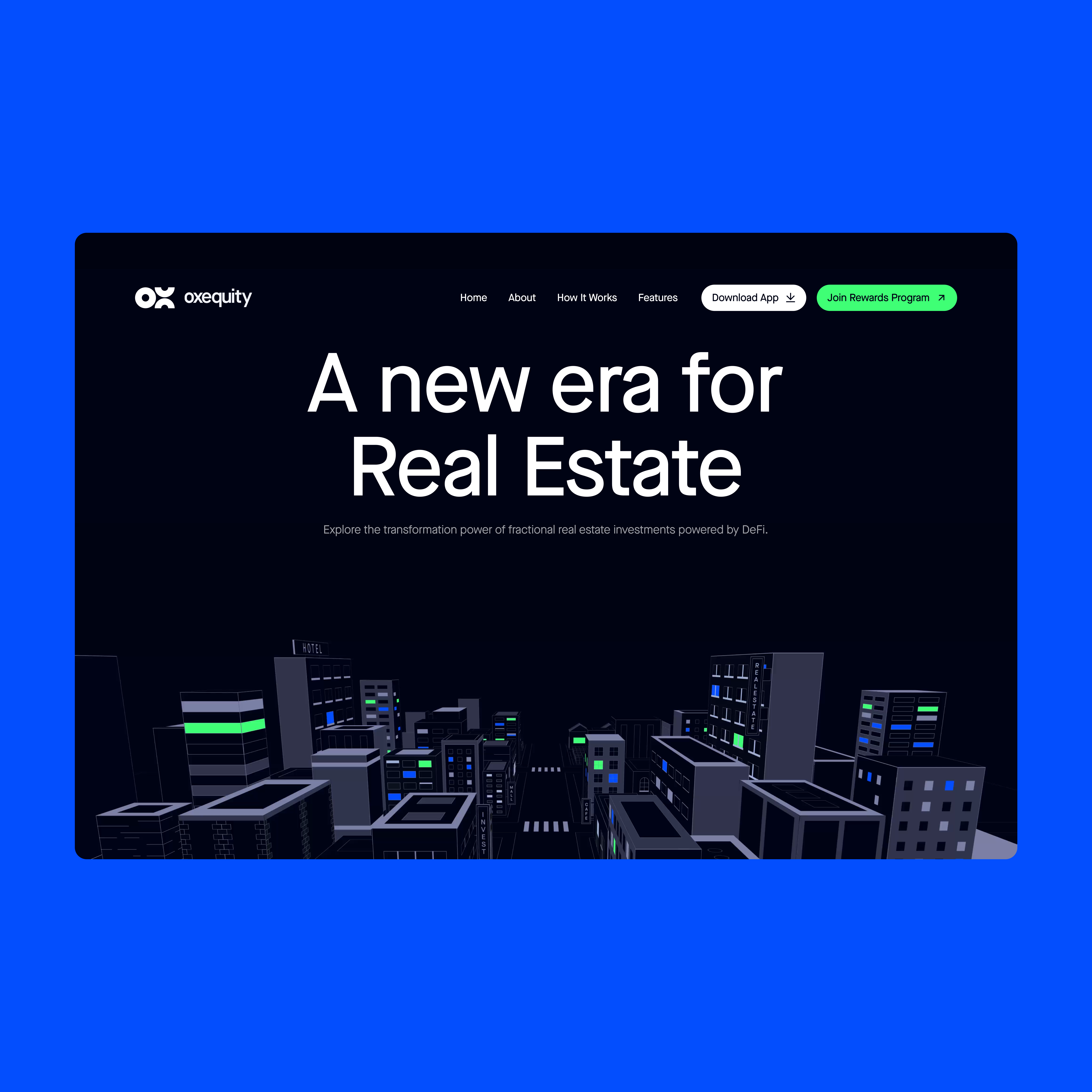 0xEquity: UI animation crypto exchangge illustration motion real estate ui user interface web3