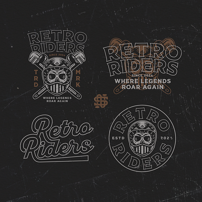 RETRO RIDERS branding graphic design illustration logo retro logos