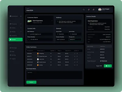 Inventory Management Invoice Screen apps designer dashboard ecommerce fashion home page inventory inventory management invoice landing page mobile apps trenddy ui design ui designer uiux ux designer web designer webapp webdesign website