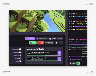 Twtich Redesign: Unified Details desktop figma twitch ui ui design ui redesign ux