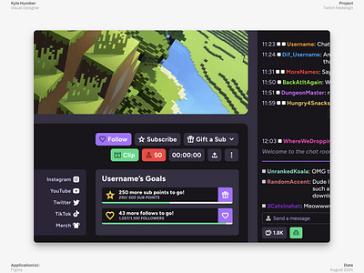 Twtich Redesign: Unified Details desktop figma twitch ui ui design ui redesign ux