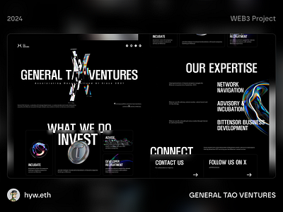 GENERAL TAO VENTURES - Landing Page bitcoin blockchain branding btc crypto design home homepage illustration landingpage minimal minimalist nft ui ventures web web3 website