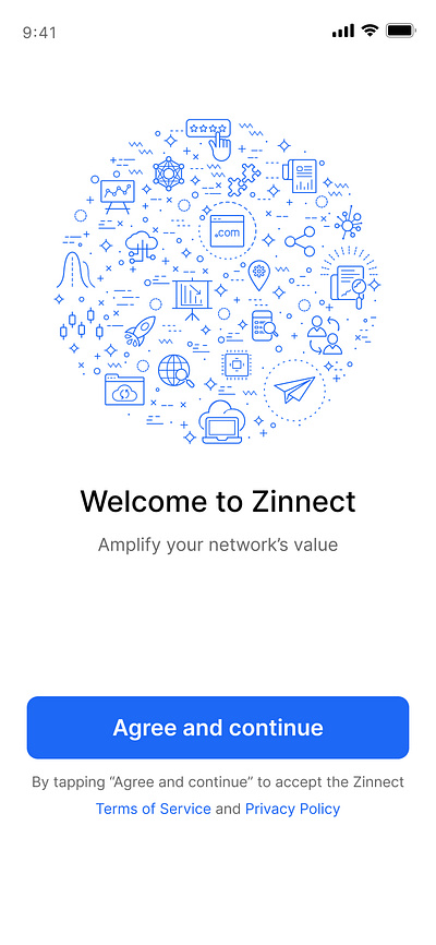 Zinnect Welcome Screen branding design graphic design graphics illustration logo ui ux vector welcome zinnect