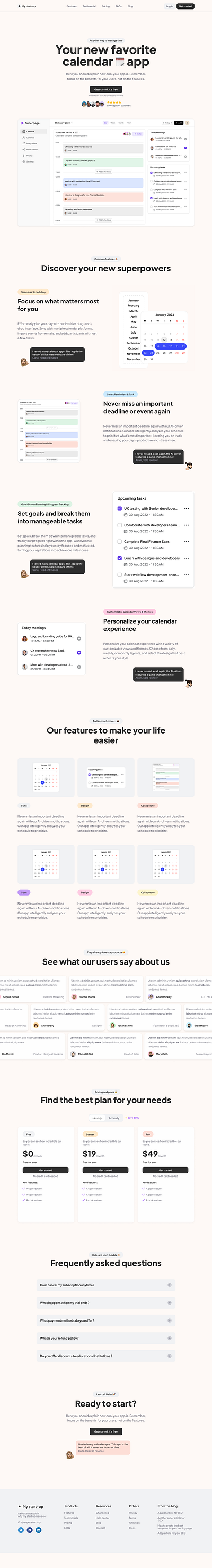 Milton, landing page template for Framer design framer landing page modern saas start up startup template ui web design