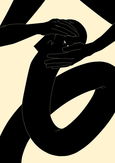 Stretching thin. abstract composition conceptual illustration design dual meaning editorial editorial illustration hands hands illustration head illustration laconic lines long neck minimal poster streatch streatching thin thin