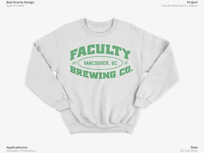 Faculty Brewing Co. – Merch Design Concept apparel brewery graphic design mer merch design mockup retro varsity vintage