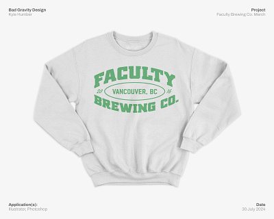 Faculty Brewing Co. – Merch Design Concept apparel brewery graphic design mer merch design mockup retro varsity vintage