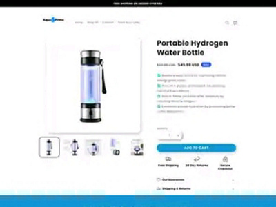 Portable Hydrogen Water Bottle Shopify Store Design e commerce store design shopify store design shopify store redesign shopify store setup