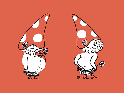 Lil cheeky guy 🍄 butt cheeky design doodle funny gnome illo illustration lol sketch